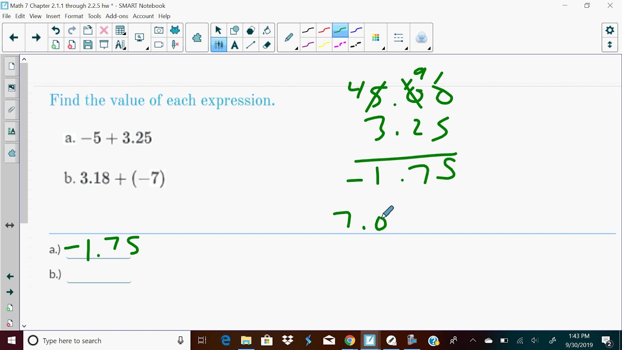 Math 7 2 2 2 Question 3 value - YouTube