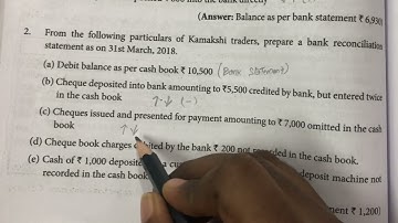 Excercise 2 / Bank Reconciliation statement / 11 th std / BRS / Chapter 8 / Accountancy in tamil