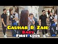 Gauhar khan and zaid darbar baby first look in front of media gauharkhan zaiddarbar