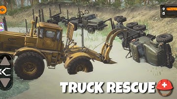 K 700 Rescues Two Stuck Trucks In River | MudRunner Android Gameplay HD