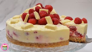 White Chocolate and Raspberry Cheesecake [No Bake]