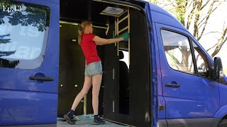 Building our van bulkhead wall / Sprinter van conversion (No Talking)