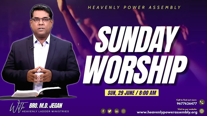 🔴 LIVE | SUNDAY WORSHIP | 29 JUNE 2025 | Bro.MD. JEGAN
