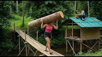 Off-Grid Life: Bamboo River Cabin Completed – Lighting, Bridge, and All Handmade/ Start to Finish