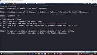 Detecting Absence of Java Script Injection vulnerability using Mozilla Observatory