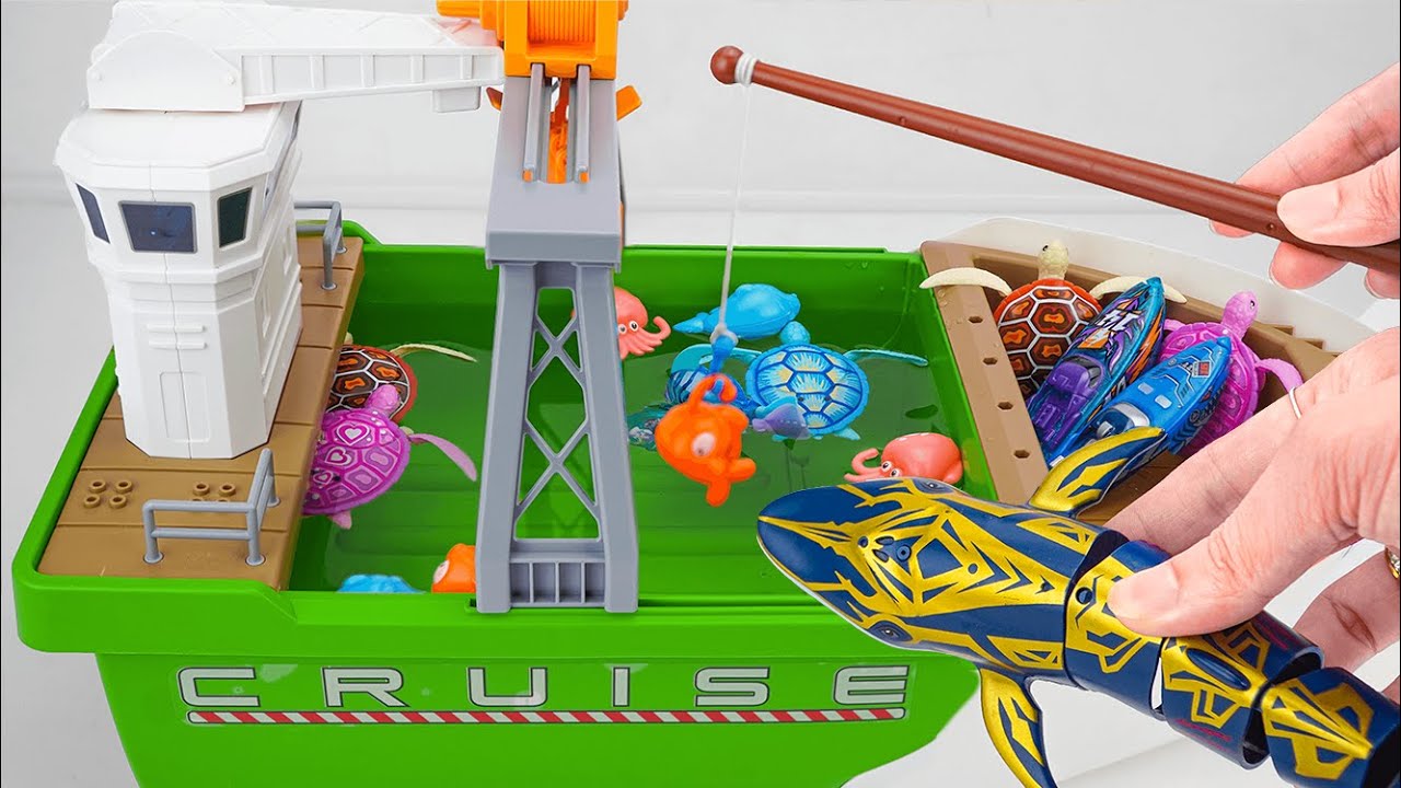 [🦈toy asmr🦈] Zuru Robo Alive Boats & Robo Turtle & Fun Fishing Boat Playset ASMR Satisfying Unboxing