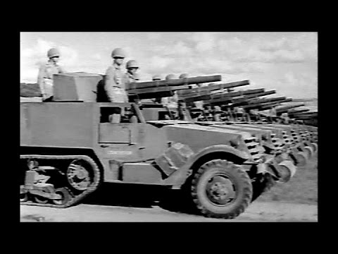 M3 Motor Gun Carriage Half Track Tank Destroyers at Camp Hood (1943  Restored) 