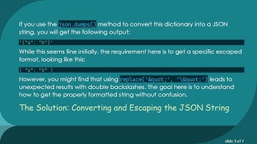 How to Convert a dict to an Escaped JSON String in Python