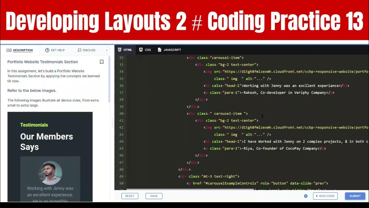 Coding Practice 13 | Developing Layouts-2 | Portfolio Website ...