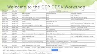ocp odsa subproject workshop - hosted by intel: june 10th, 2019