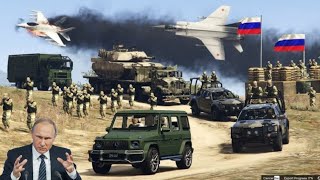 Ukrainian Fighter Jets, Drone & Helicopter Attack on Russian Army Weapons Convoy in Moscow - GTA 5