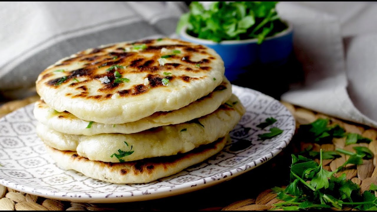 Pan Naan indio. Pan sin horno fácil