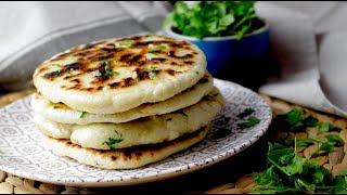 Pan Naan indio. Pan sin horno fácil