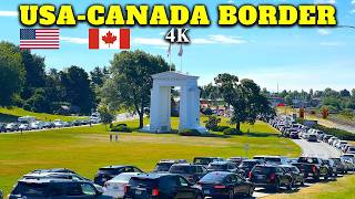 Crossing the USA - Canada Border on Foot 🇺🇸🇨🇦 | Peace Arch Park 4K Walking Tour