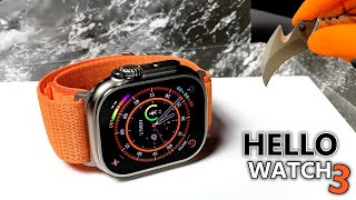 Hello Watch 3 AMOLED - Best Apple Watch Ultra 1:1 Replica (Identical System!) Full Review - ASMR