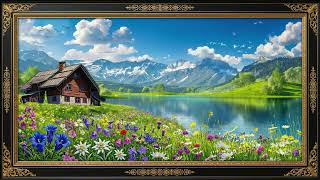 Mountain Cabin & Wildflowers 4K | Calming Frame TV Screensaver screenshot 5