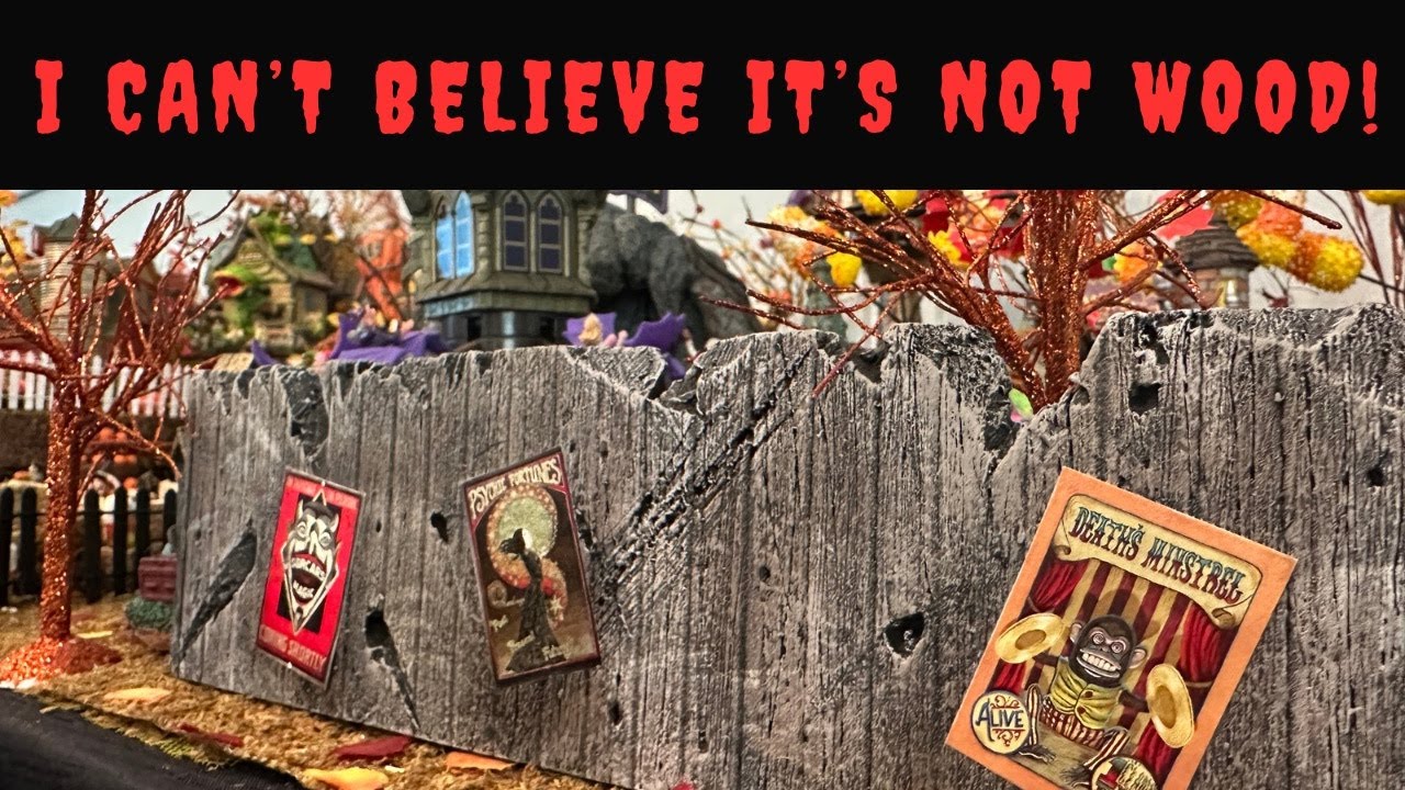Create a Wooden Fence Using Styrofoam (Halloween or Christmas Village DIY Accessory)