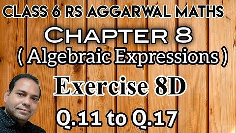 Exercise 8D Q.11 to Q.17 class 6 RS Aggarwal Maths