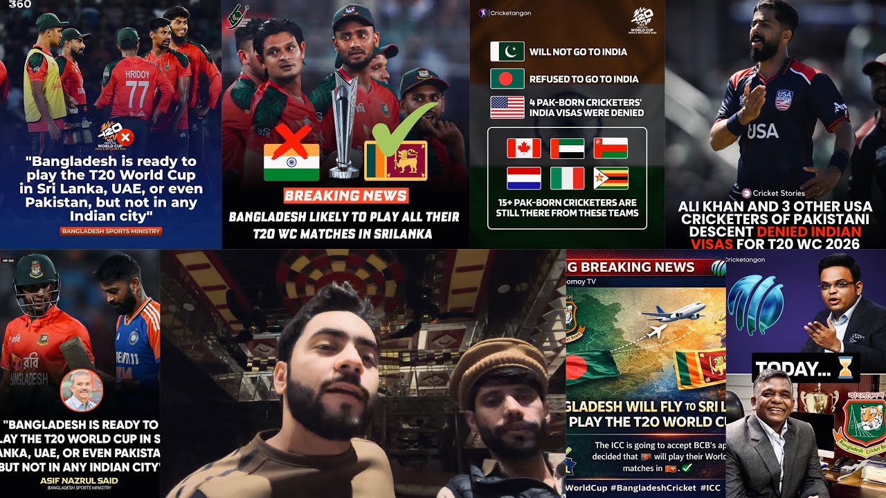 BCCI 🇮🇳 denied visas of USA 🇺🇸 🤣 4 players due to Pakistan 🇵🇰 Orgin + 🇧🇩 refuse to play in INDIA 🇮🇳