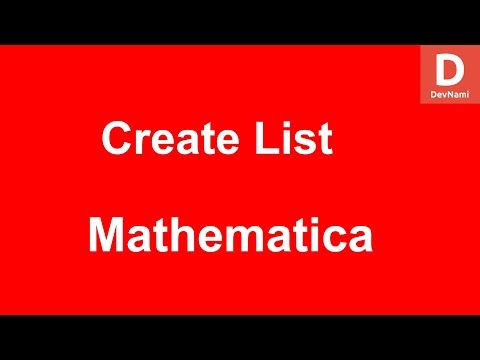 Mathematica Create List