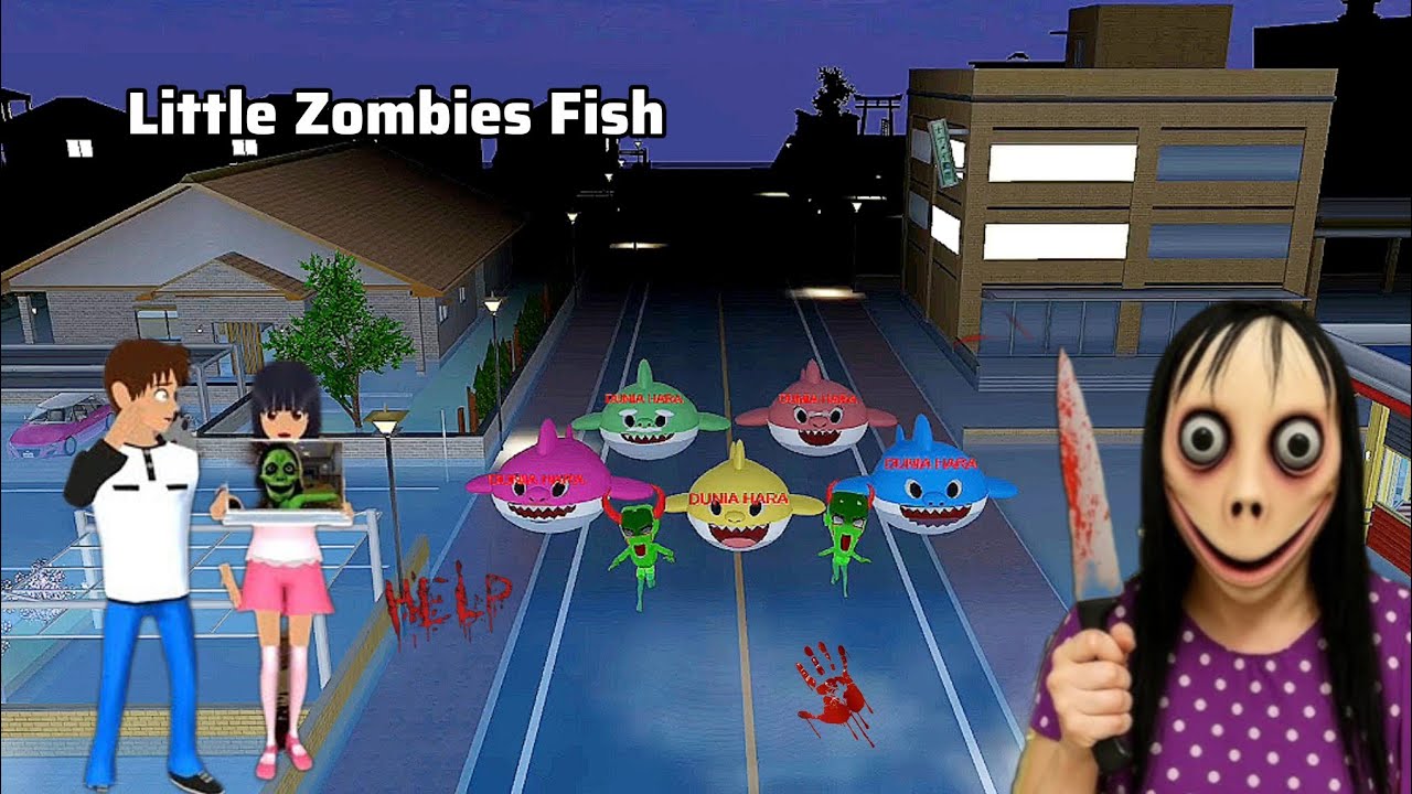 Mio Yuta Panik to See Little Zombie Fishs 😨🧟‍♀️Sakura School Simulator Horror Video 