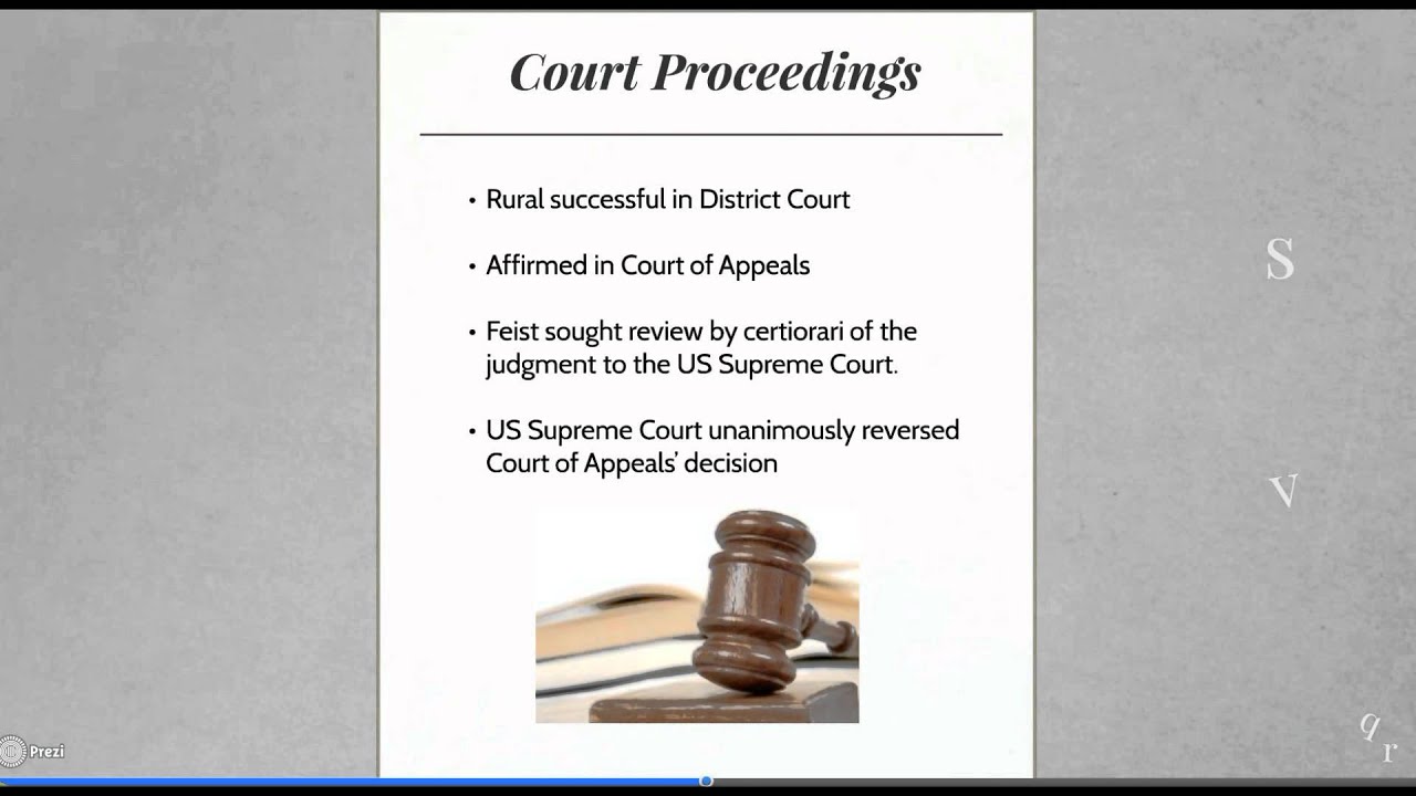 What is 'original' work in US: Feist vs Rural