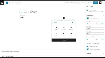 Add a Social Follow block in WordPress Gutenberg Editor