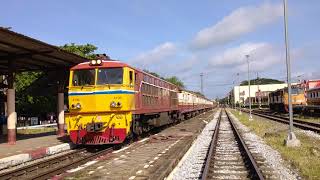 รถด่วน ข.83 กรุงเทพ - ตรัง เข้าชุมทางทุ่งสง Alsthom 4136