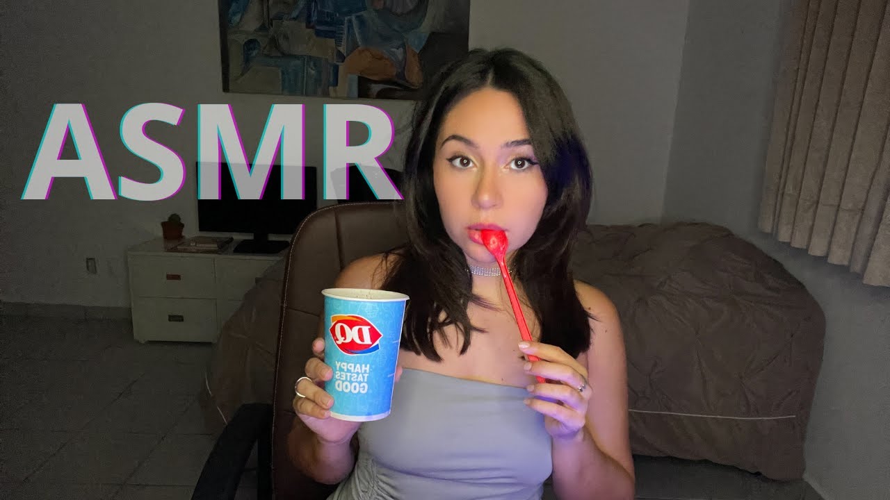 ASMR COMIENDO HELADO DE DAIRY QUEEN 🍦 - mouth sounds, whispering
