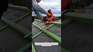 This Roofer Installs A Roof Frame In Minutes Nail Gun Power Is Insane