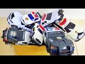 パトカーの坂道走行 ブロックくずし Box Full of Police Car Steep Slope Run
