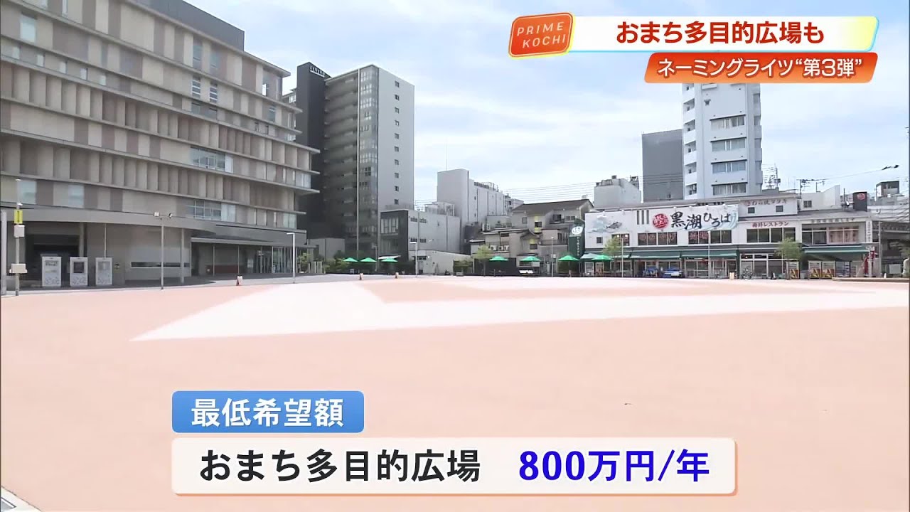 最高は「おまち多目的広場」800万円から！高知市が《ネーミングライツ
