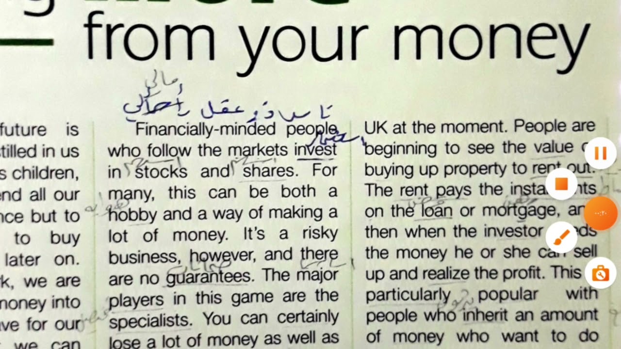 الفصل 6 / قراءة وترجمة قطعة making money / مع حل الاسئلة الوزارية بطريقة سهلة / سادس اعدادي👌👌