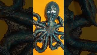 Paper mache octopus made in Playa del Carmen Mexico #shorts #animals #art #artist #papercraft #blue