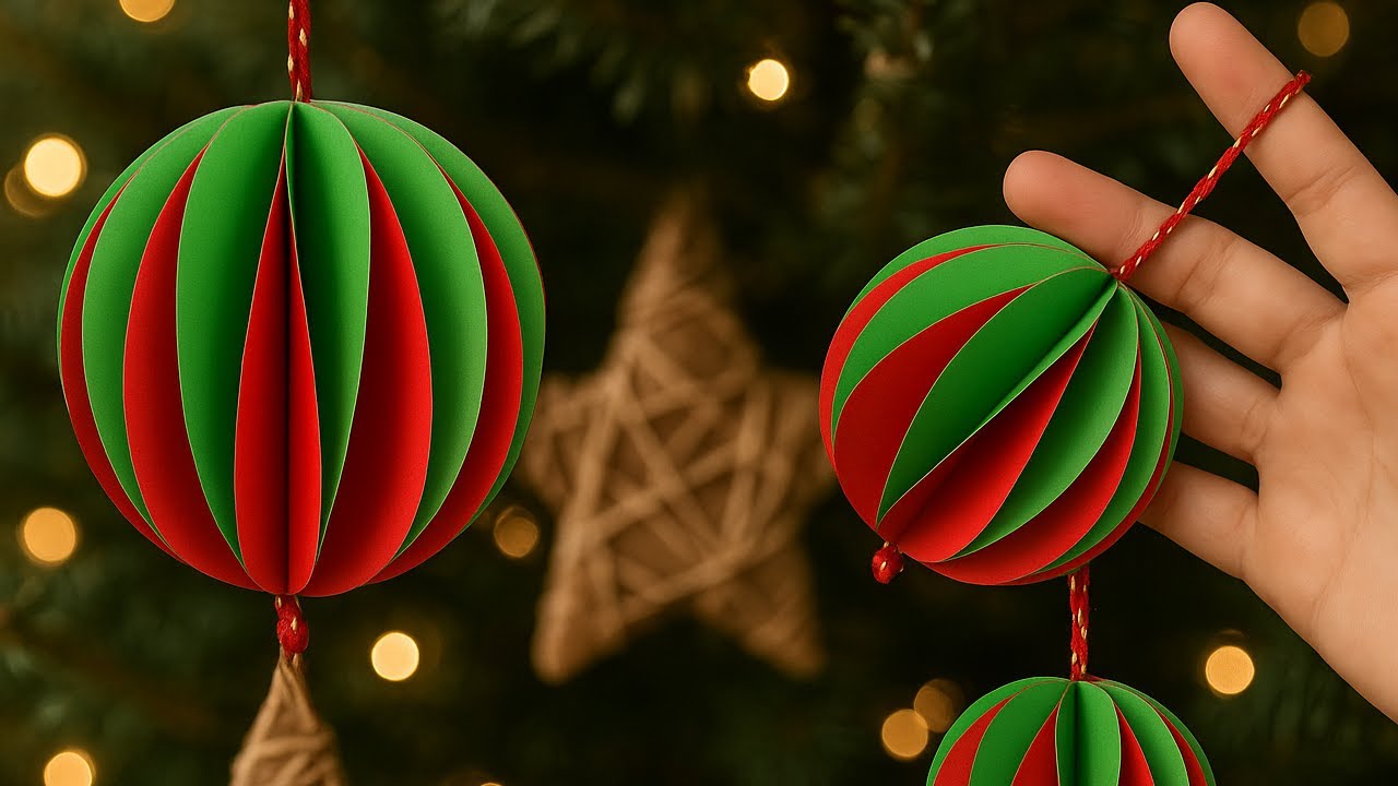 DIY Paper Christmas Ball Ornament | Easy Holiday Decoration Idea