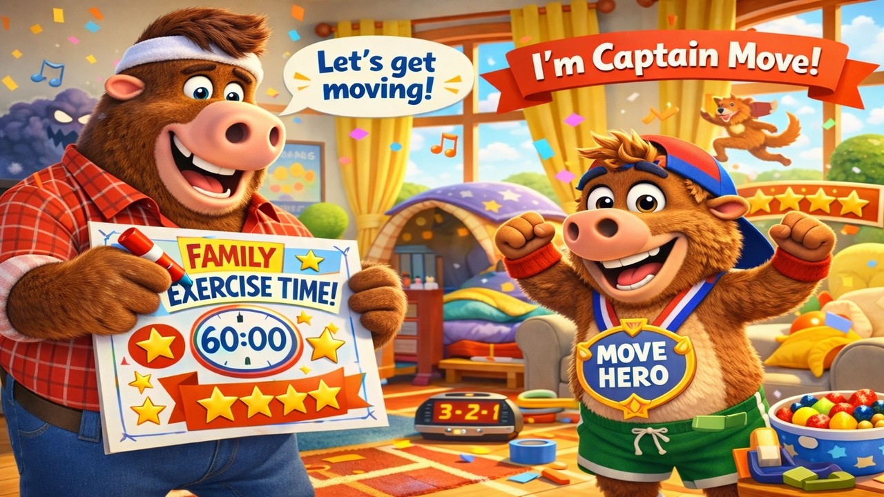 Bison Family Funtime: Fun Workout Song & Screen Free Adventure with Dad