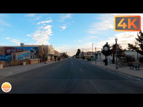 Alpine, Texas, USA. An UltraHD 4K Real Time Driving Tour of a Small Town in West Texas.