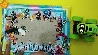 Solving 30 piece Power Rangers jigsaw puzzle |  Collect Power Rangers Puzzle with Monster Truck Pal screenshot 1