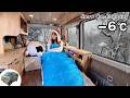［大雪警報］雪深い山奥で女ひとり軽バン車中泊...食材も凍るー6℃極寒旅/snow car camping