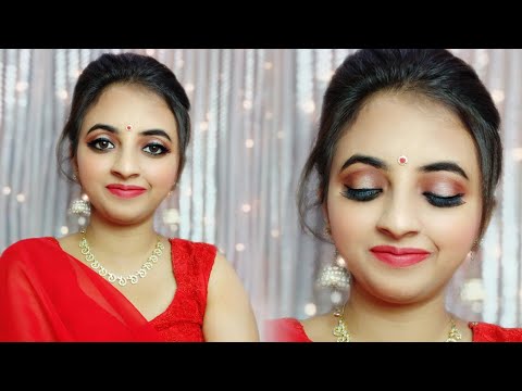 Karwa chauth maquiagem | maquiagem karwachauth em casa | recém-casado tutorial de maquiagem | em hindi | 2020