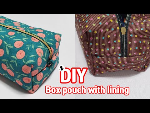 안감있는 사각 파우치 만들기 / 안감을 깔끔하게 재봉하는 방법 / DIY box pouch with lining
