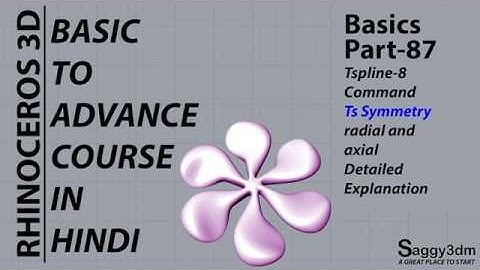 Rhino Basics in Hindi - 87 Tspline-8 symmetry (axial/radial) command with explanation.