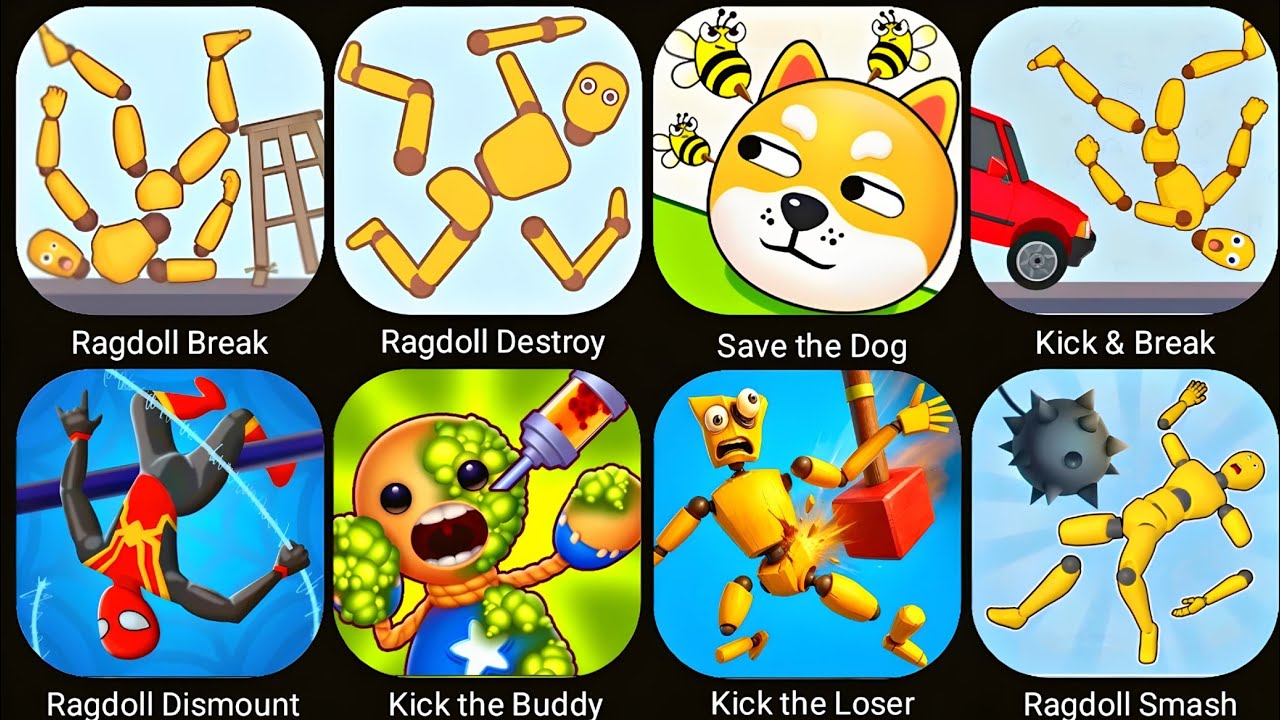 Roblox,Kick the Buddy,Sprunki Horror,Ragdoll Break,Draw to Smash,Flappy Bird,Kick & Break,Ragdoll Th