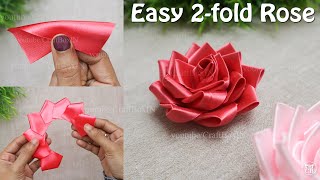 DIY Satin Ribbon Rose flowers | How to make ribbon rose | Easy Ribbon Hacks