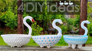 DIY Swan Flower Pots | Effective and Creative Way To Make Garden Flower Pots For You