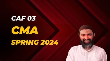 Lecture #1 | CMA | CAF-03 | by Sir Jawad Mehmood FCA | Recent Attempt spring 2024