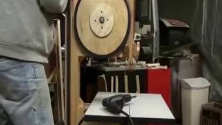 Home made wooden band saw made from 1X4 pine.