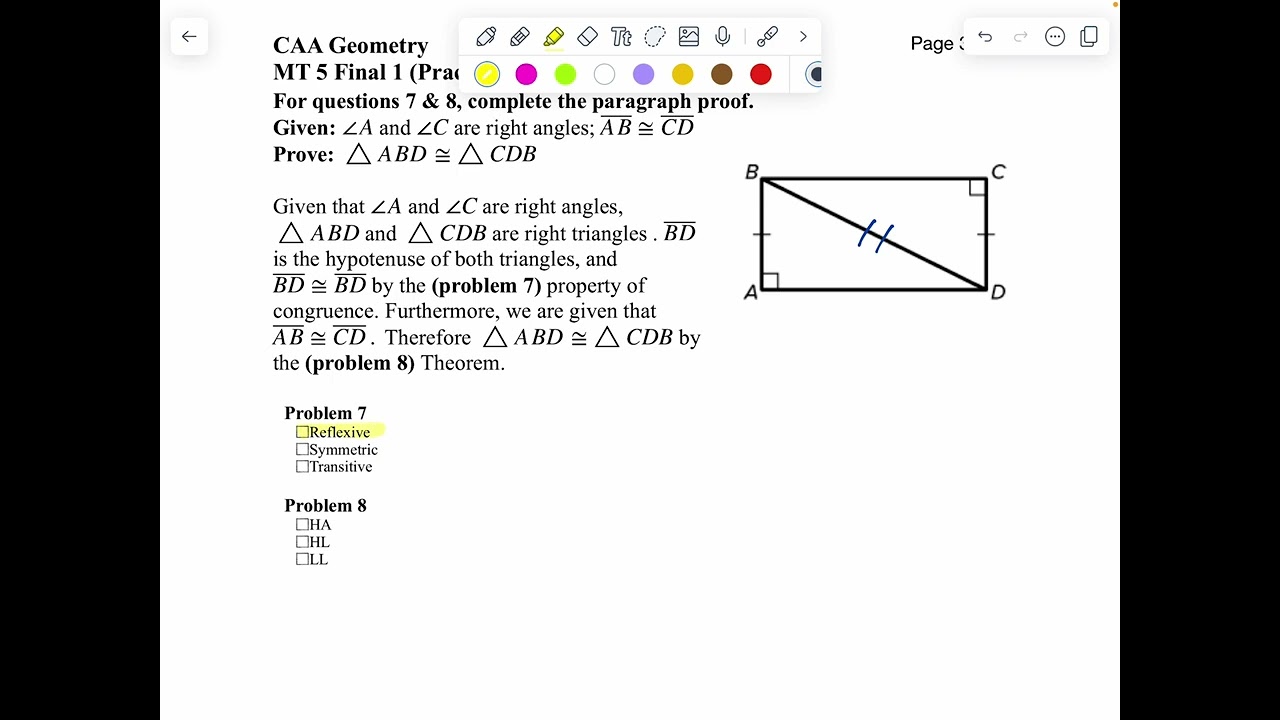 Geometry MT 5 Practice Test Solutions page 3