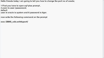 How to change Port number of Oracle Data Base