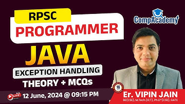 JAVA | EXCEPTION HANDLING | JAVA PROGRAMMING | RPSC PROGRAMMER CLASSES | TEST SERIES | CompAcademy